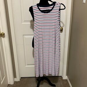 Time and Tru Striped Sleeveless Dress - Red, White, and Blue